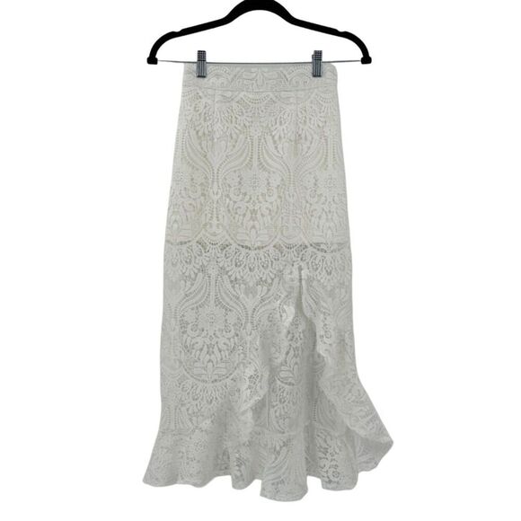 Velvi Crop Top and Crochet Lace Skirt Set White Size 2 - Picture 6 of 14